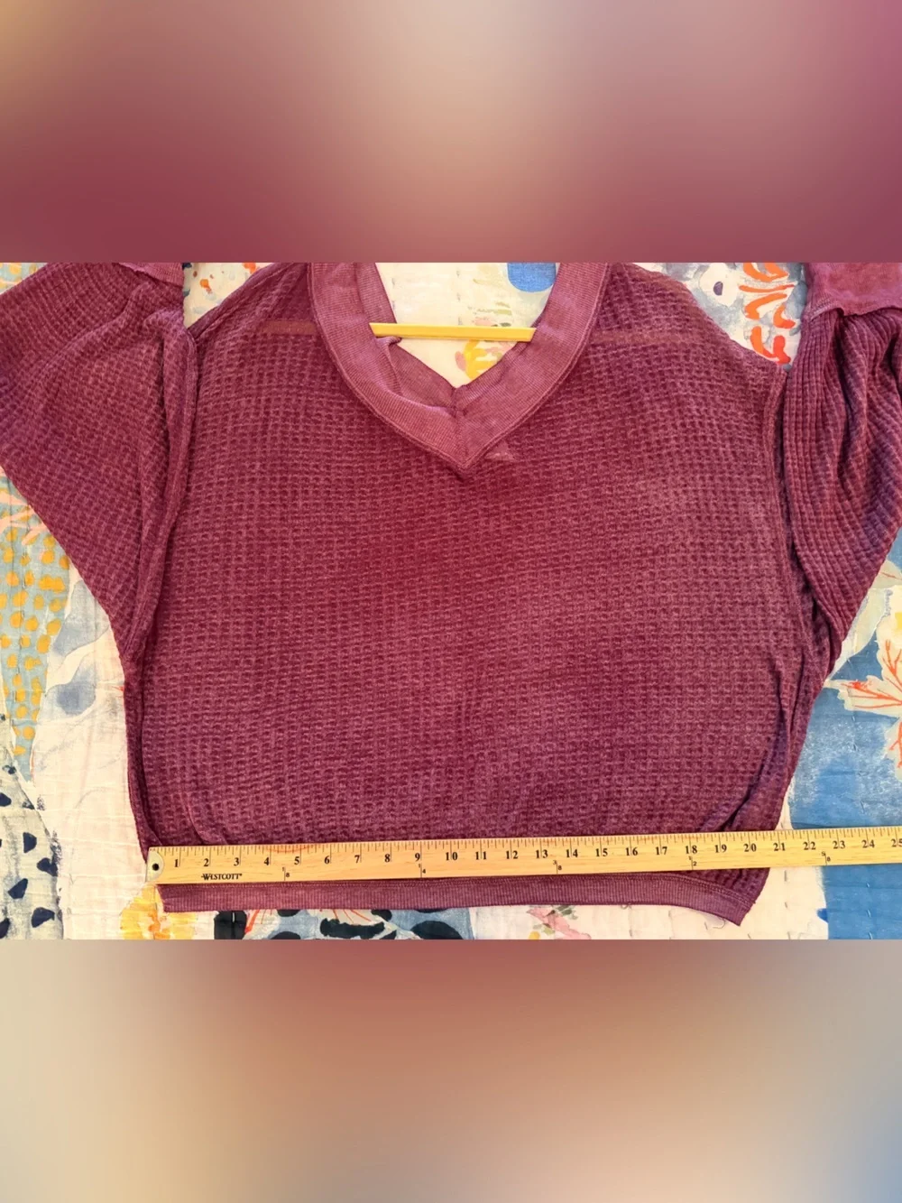 FREE PEOPLE S Maroon Purple South Side Pullover Top
